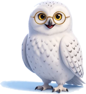 Madame Harfang, harfang des neiges à lunettes rondes
